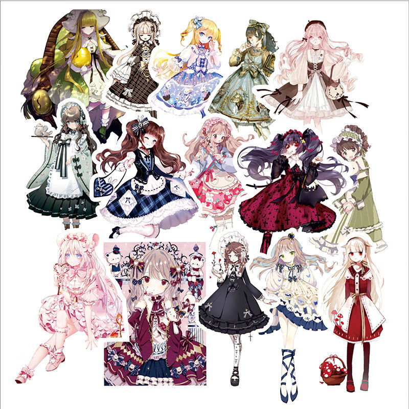 二次元女孩梦幻萝莉手账贴纸素材贴画hobo动漫手账本装饰二次元0时尚