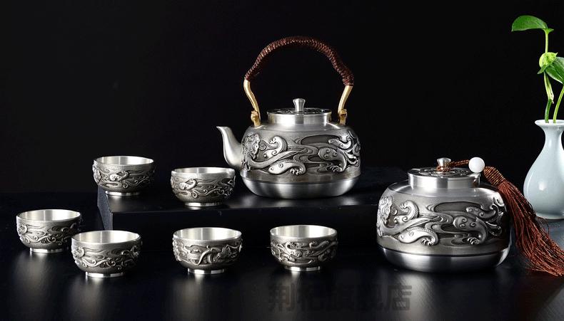 黄酒温酒器 锡壶纯锡温酒壶太白烫酒壶中式家用暖酒器热黄酒手工烧