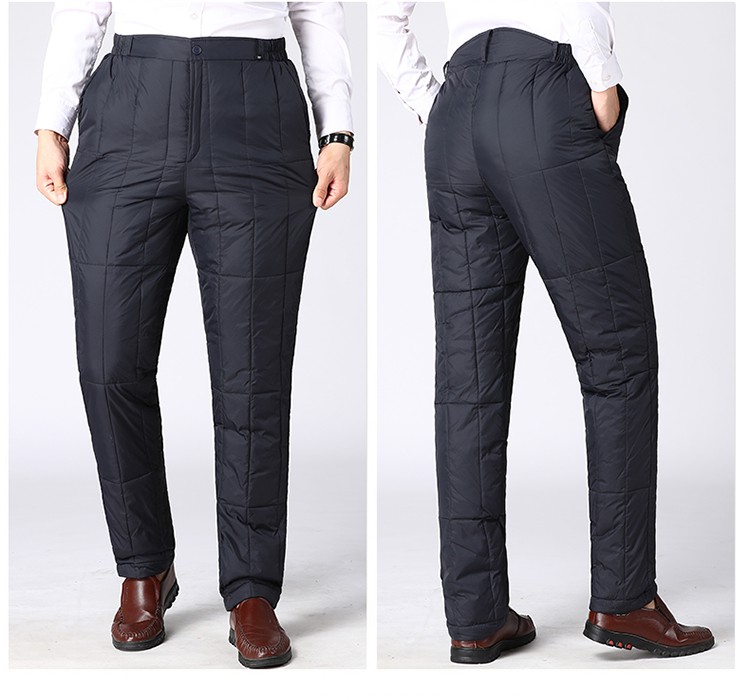 南极人羽绒裤男士2021冬季新款加厚外穿男裤户外休闲保暖棉裤纯色白