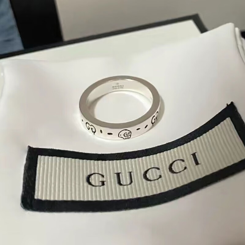 gucci 古驰 ghost纯银戒指 男女同款对戒 骷髅头 送礼佳品 477339 20