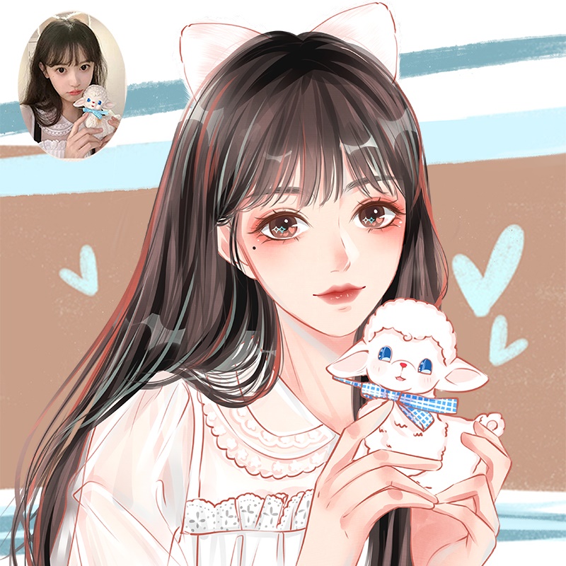 达趣格手绘头像定制原创画师约稿微信头像画情侣真人照片动漫画卡通