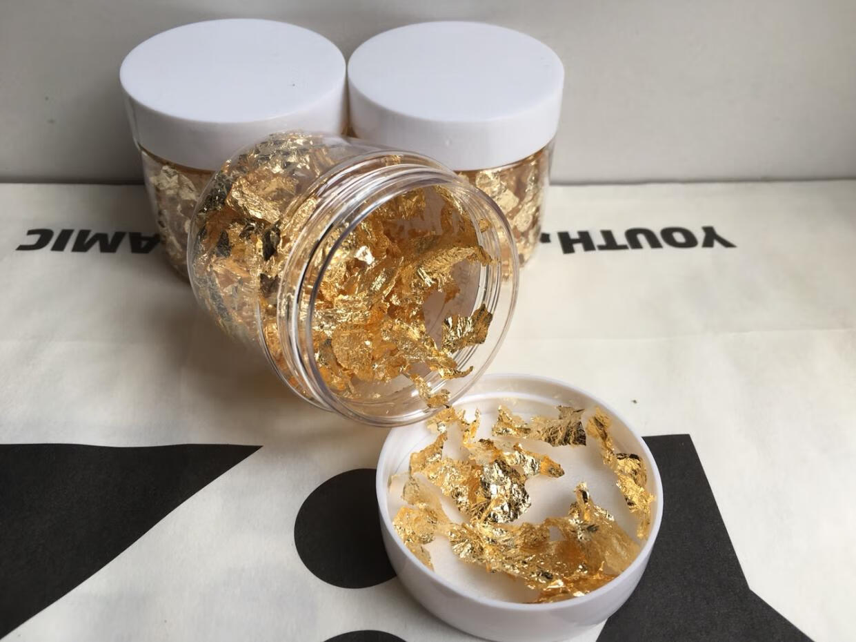 日本进口金箔碎片料理用金箔粉蛋糕寿司烘焙金箔装饰纸05克a级05克