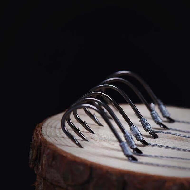 子线双钩大力马双钩鱼钩绑好成品双钩伊势尼双钩防咬钓鱼钩大力马子线