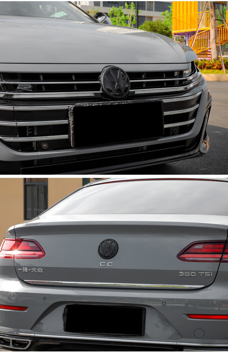 19-22款适用大众cc专用中网黑标猎装版前后贴改装件爆改装饰套件