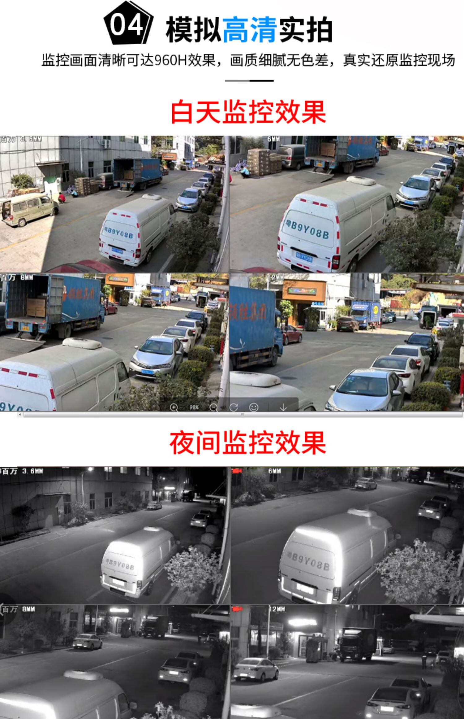 mogdey半球模拟摄像头室内家居高清色彩同轴老式监控连接电视显示屏
