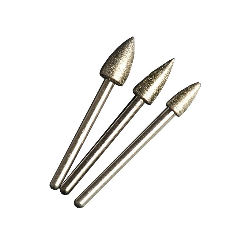 定制适用金刚砂打磨头金刚石磨针模具抛光雕刻针c型锥形柄3mm2mm