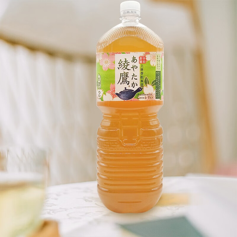 【整箱6瓶装】日本进口茶饮料绫鹰绿茶0卡家庭版大瓶装茶饮料2l*6瓶弭