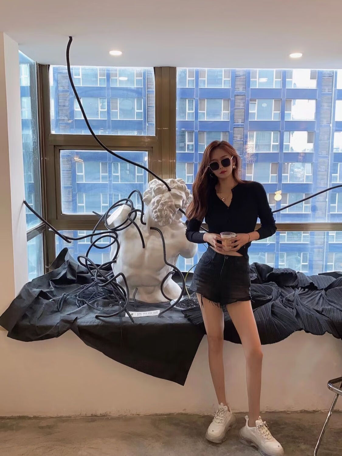 巴黎b世家lisa同款巴黎老爹鞋显瘦厚底气垫运动鞋水晶透明底学生情侣