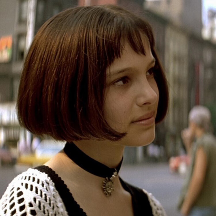 这个杀手不太冷玛蒂达同款女生短发 空气薄刘海bobo头短直发假发 棕色