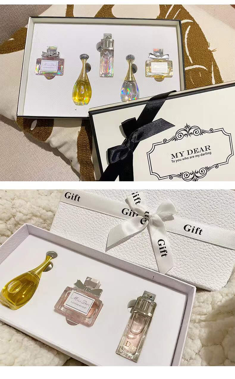 香水小样套装专柜女士花漾甜心淡香真我q版礼盒520礼物白色三件套5ml