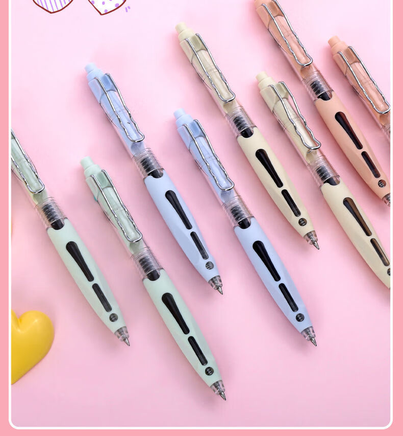 学生按动笔ins高颜值可爱中性笔05mm黑色刷题笔网红少女系水性笔速干