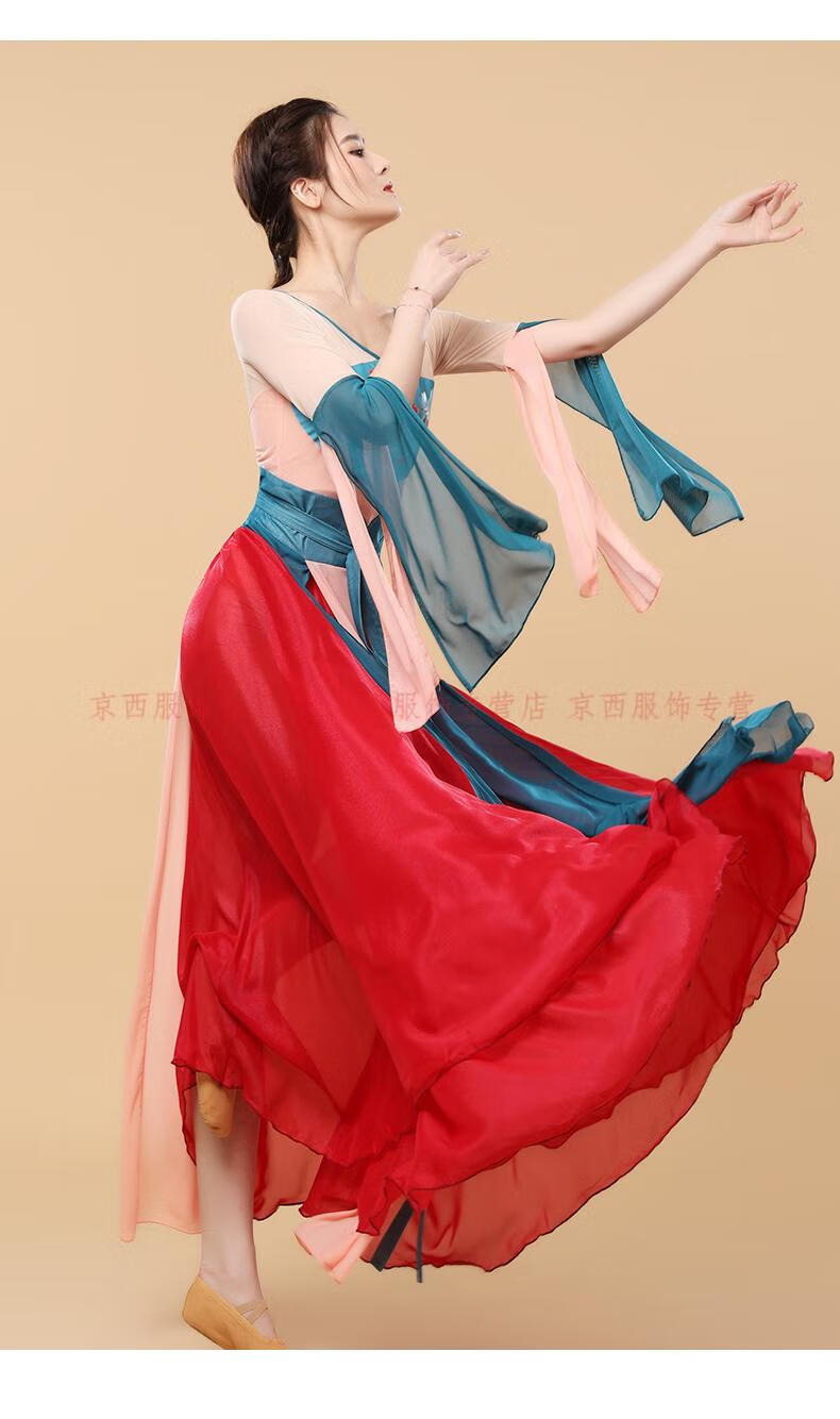 敦煌舞蹈服古典舞服装飘逸女中国舞敦煌飞天舞仙气纱衣古风舞蹈服 t