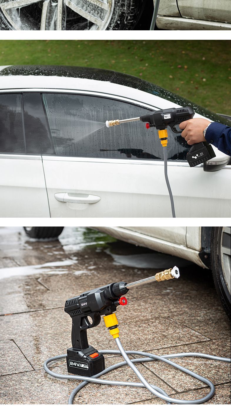洗车机高压水泵家用小型无线水枪12v24v充电式锂电刷车神器高压水枪