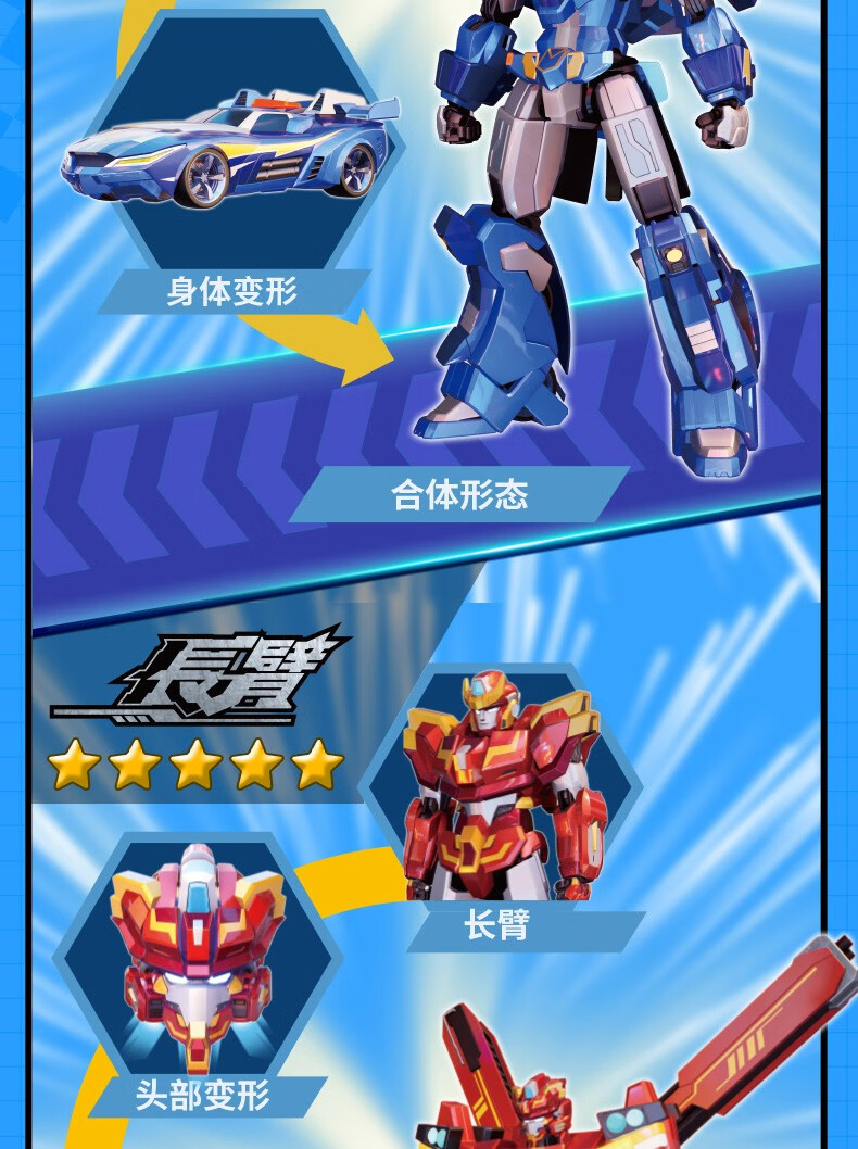 变形联盟玩具儿童男孩金刚机器人三变合体聚合超变战神多关节可动人偶