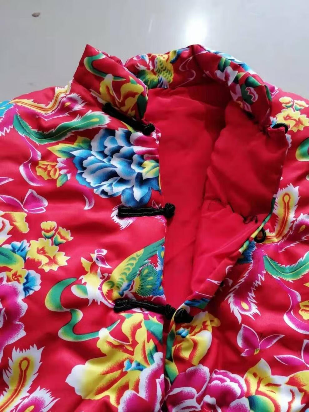 戈普旗东北大花布加厚男男女丝绵棉衣棉服修身冬新娘结婚棉袄外套