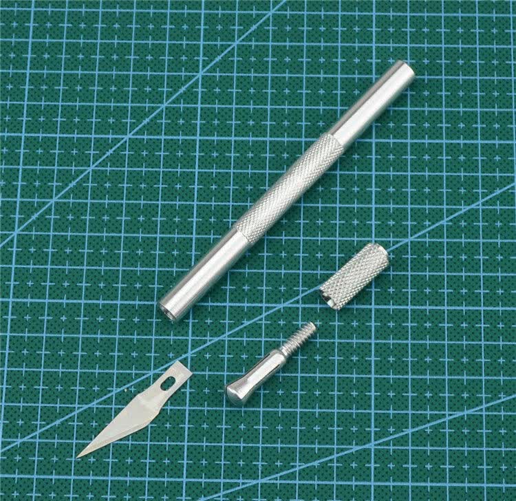 手机刻刀笔刀全铝刀柄金属雕刻刀美工刀剪纸刀手工模型刀b款标配加3种