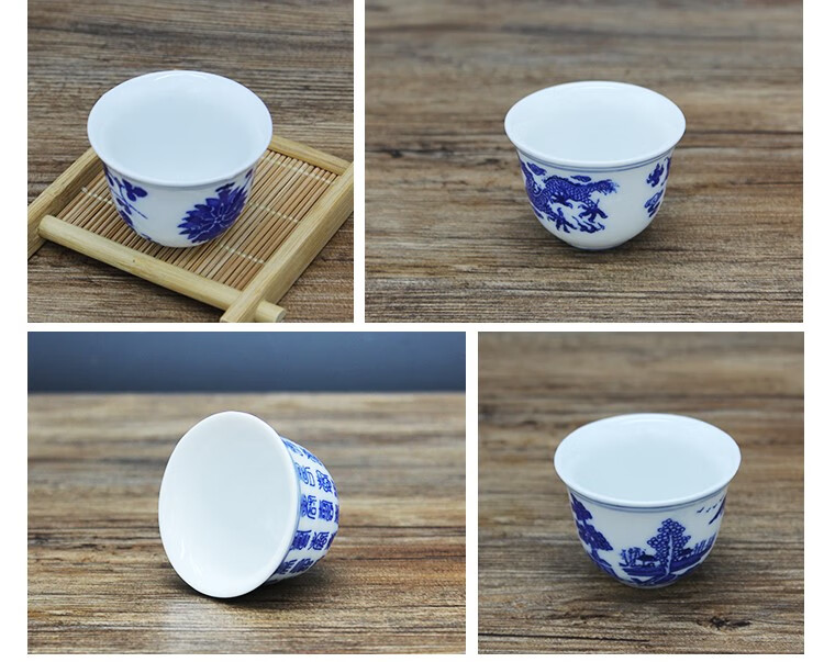 景德镇青花瓷小酒杯中式仿古酒具烈酒盅祭祀小号白酒杯舞蹈道具10个