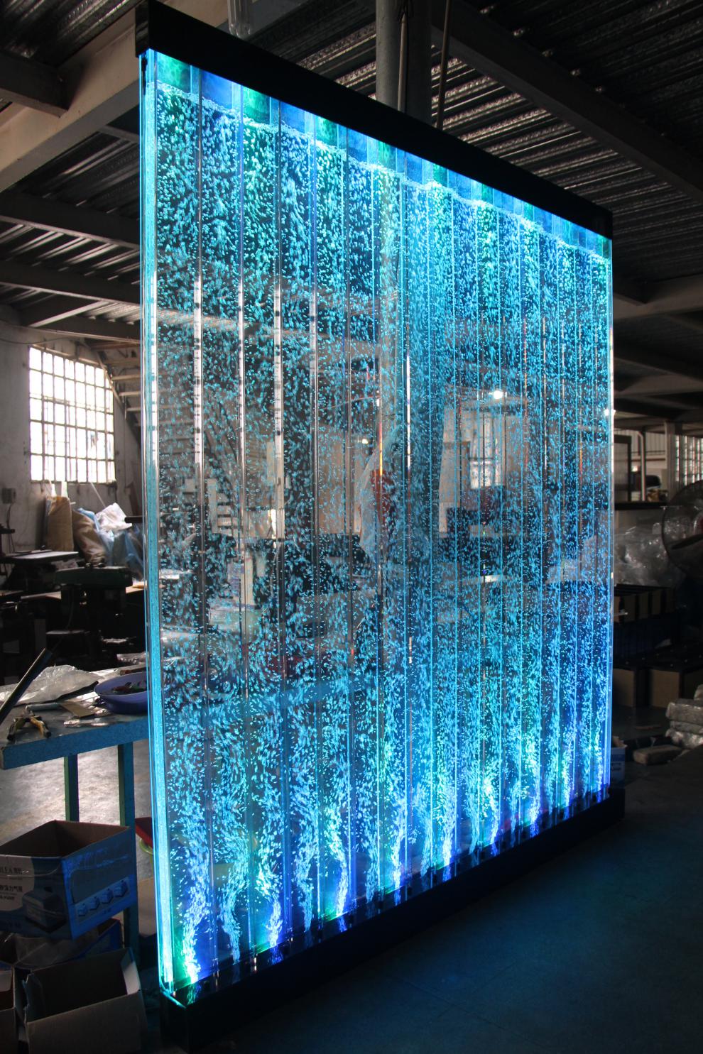 玻璃隔断墙大型亚克力屏风水幕墙流水气泡墙创意鱼缸水族箱玄关隔断可