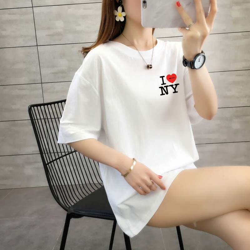 珂米婕女生短袖衣服夏季上衣t恤女宽松学生韩版高中生初中生女装夏天