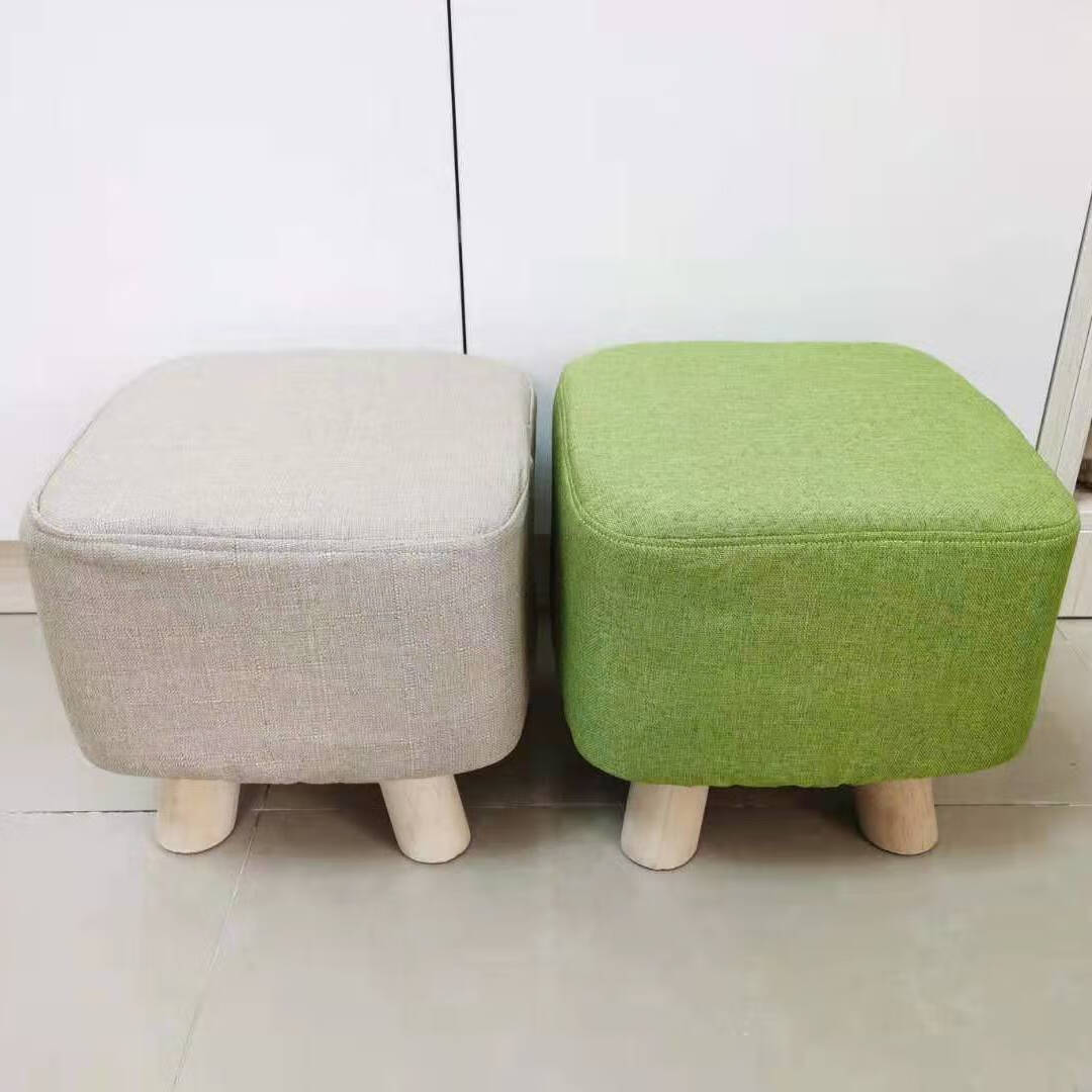 正理zhengli布艺小凳子实木时尚创意家用换鞋软凳客厅方凳小板凳茶几