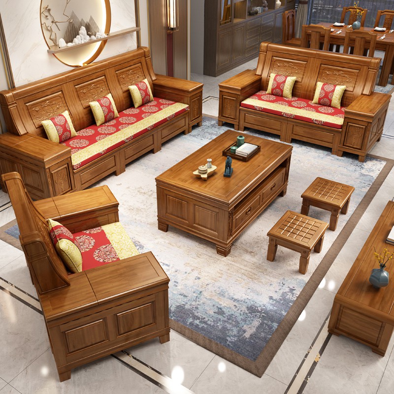 定制春秋椅春秋椅实木沙发发组合新中式香樟木沙发实木组合客厅家具