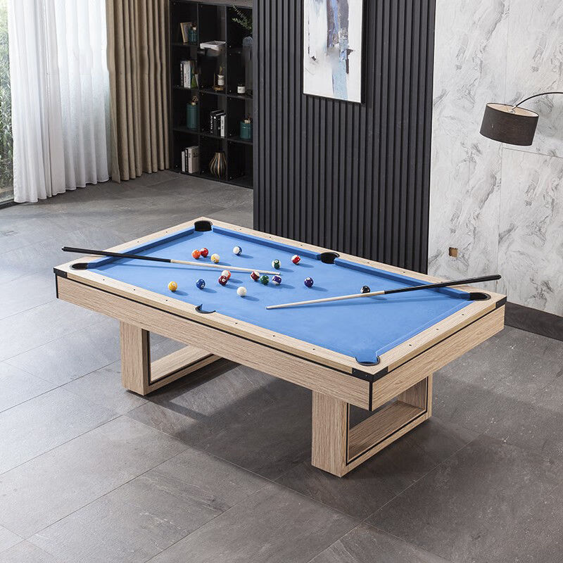 标准桌球台乒乓球桌二合一国标美式台球厅中式黑八 8尺中式蓝色【图片