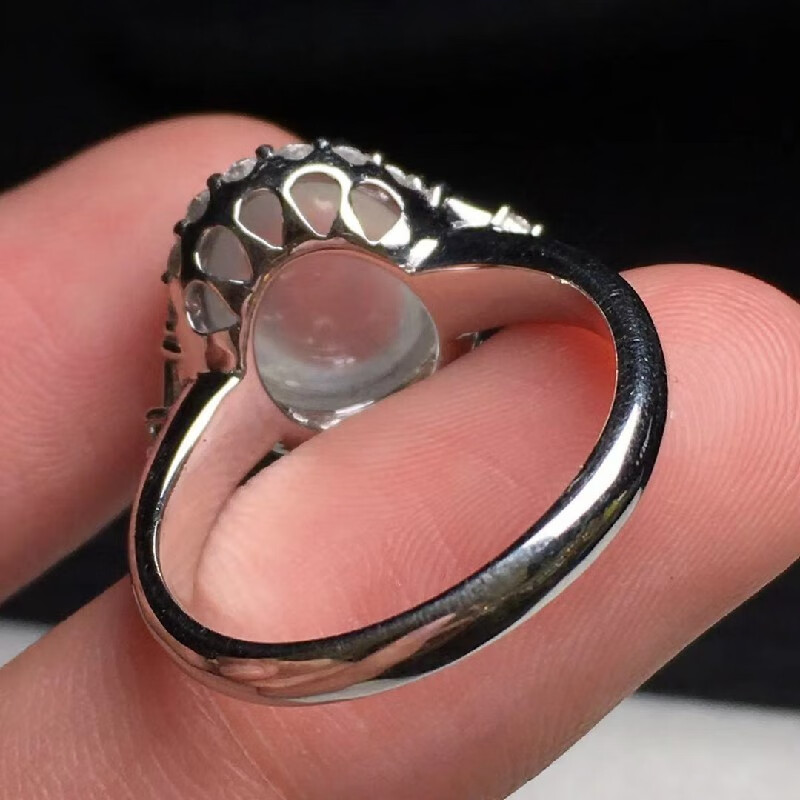 心偶玉翡翠高冰旦面戒指缅甸a货翡翠18k金镶嵌送礼送女友送闺蜜女款