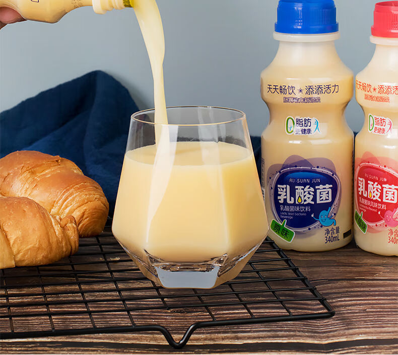 新货胃动力乳酸菌饮品340ml6瓶12瓶整箱早餐酸奶益生元牛奶饮料乳酸菌