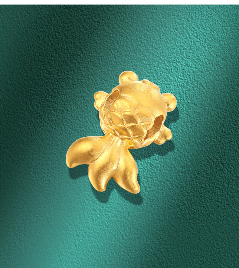 老凤凰款999黄金吊坠女年年有余3d硬足金锦鲤小金鱼挂坠项坠年年有鱼