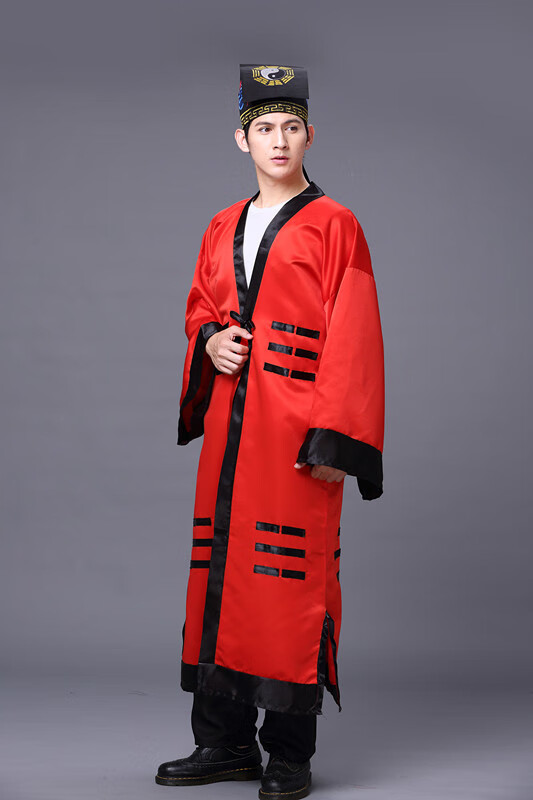 霖速道家衣服法事道家衣服太极八卦经衣道服红色法衣道士高功道袍法衣