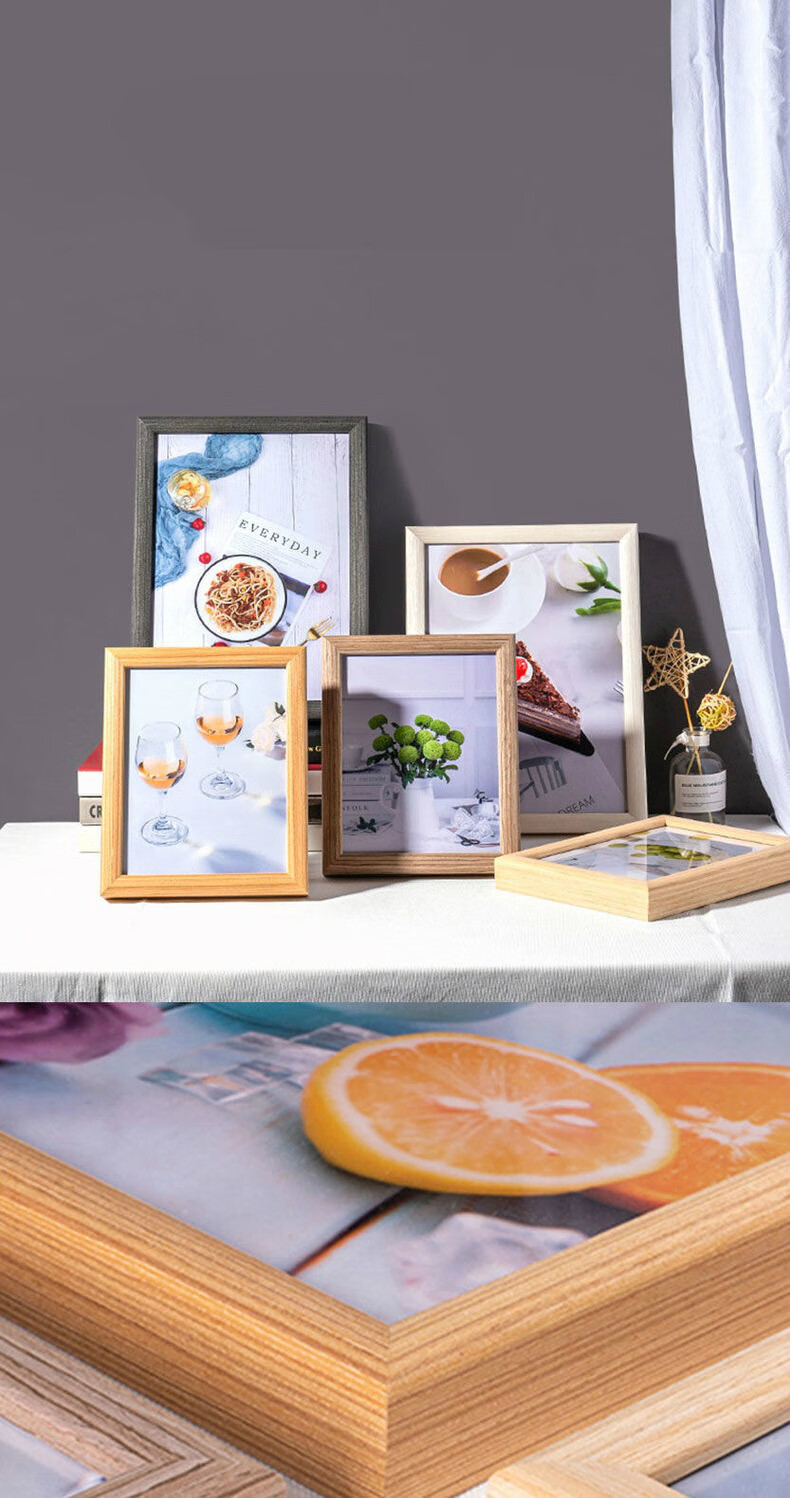 像片框架挂墙定制实木相框挂墙画框a4a316202436寸照片拼图1000片框