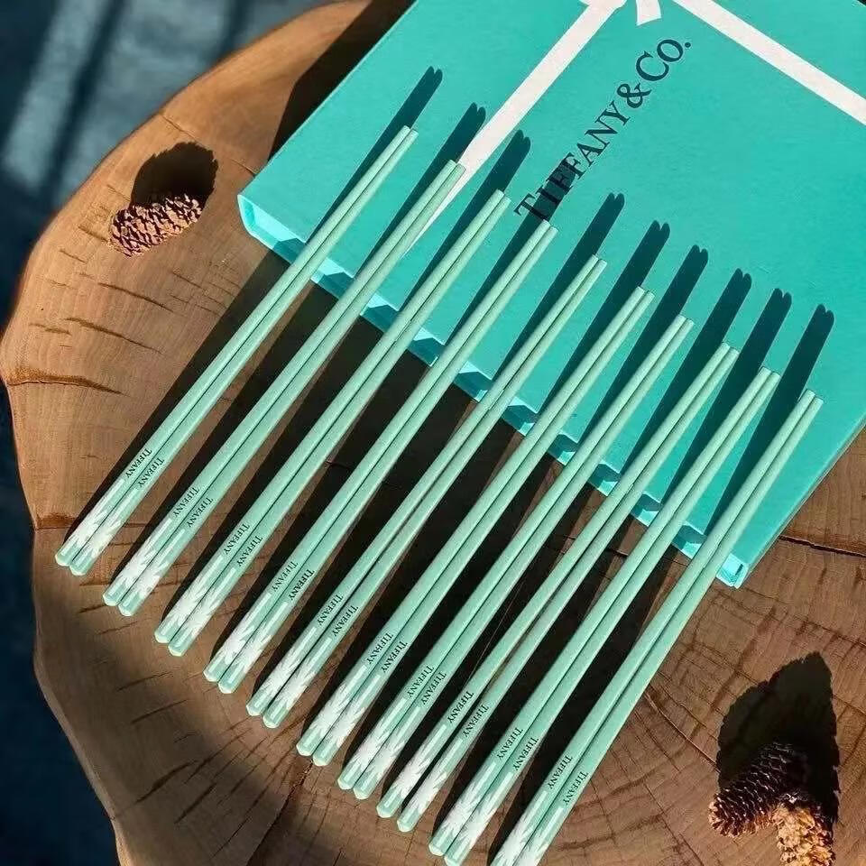 tiffany餐具tiffany蒂芙尼精品陶瓷筷子10件套欧式高档色家用轻奢餐具