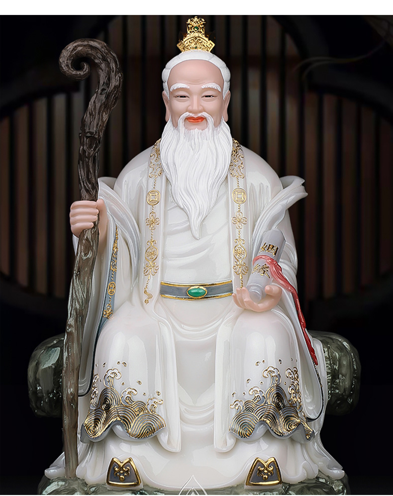 三漫陀月下老人汉白玉彩绘喜神月老神像月老星君家用玄关祠堂摆件