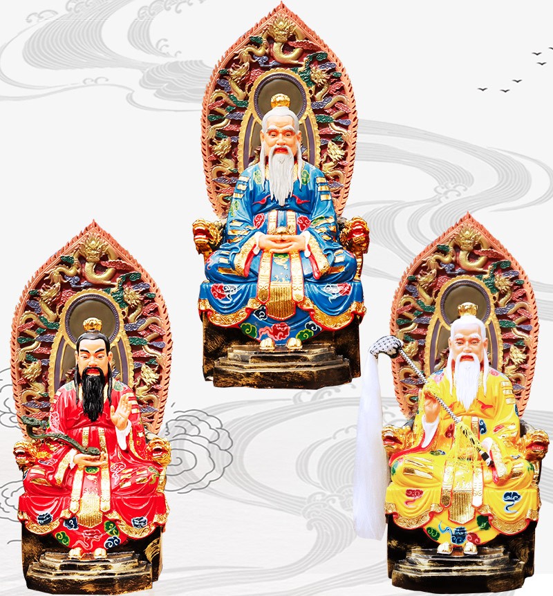 洛施芙 三清神像 寺庙供奉树脂88厘米灵宝元始道德天尊道祖太上老君