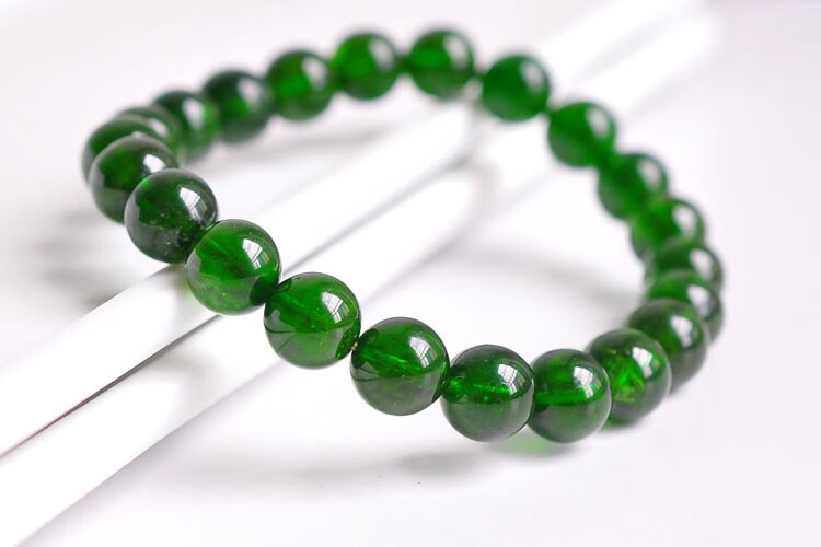 轩野天然透辉石手链浓绿一图一物女款手链绿水晶多尺寸可选编号7838