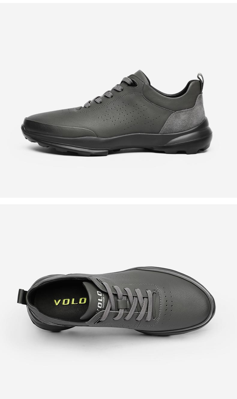 volo犀牛男鞋新款男士休闲皮鞋时尚百搭运动板鞋子男灰色286217402d43