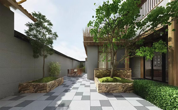 可狄(kedi) 庭院仿古花岗岩瓷砖石英材pc车库面地面铺石露台广场室外