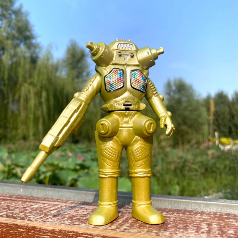 迪迦可动版关节可动人偶大战怪兽金古桥软胶男超人玩具 黄色金古桥