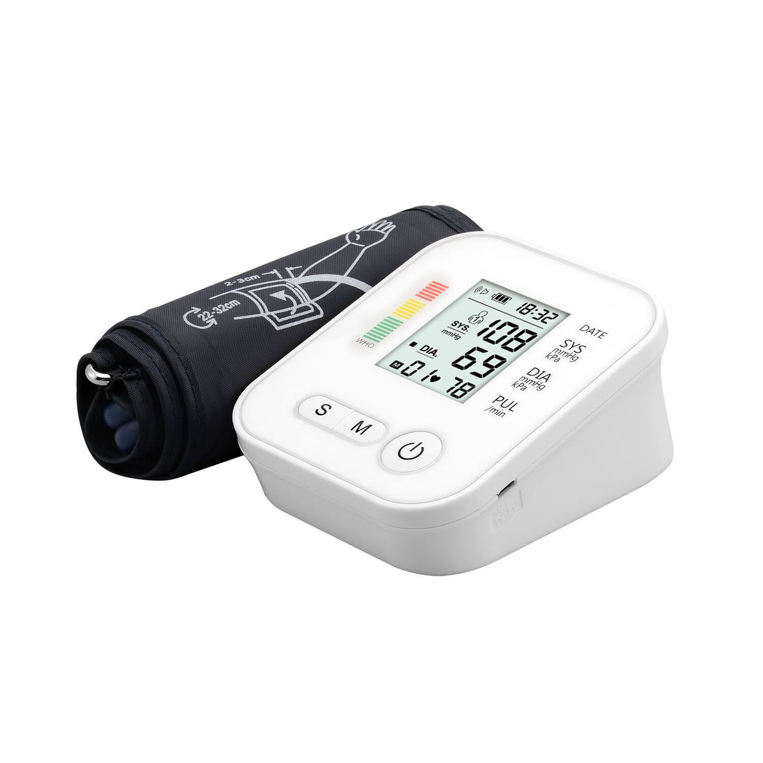 zotoyl 新款手臂式家用电子血压计血压测量仪血压测血压器 黑色 中文