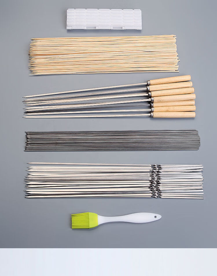 不锈钢烧烤签子羊肉串烤串钎子烤肉签字扁铁签子烤针家用配件工具小号