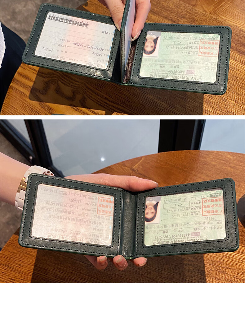2021新款驾驶证皮套行驶证卡包女士可爱小巧超薄纯色短款便捷爵士黑4