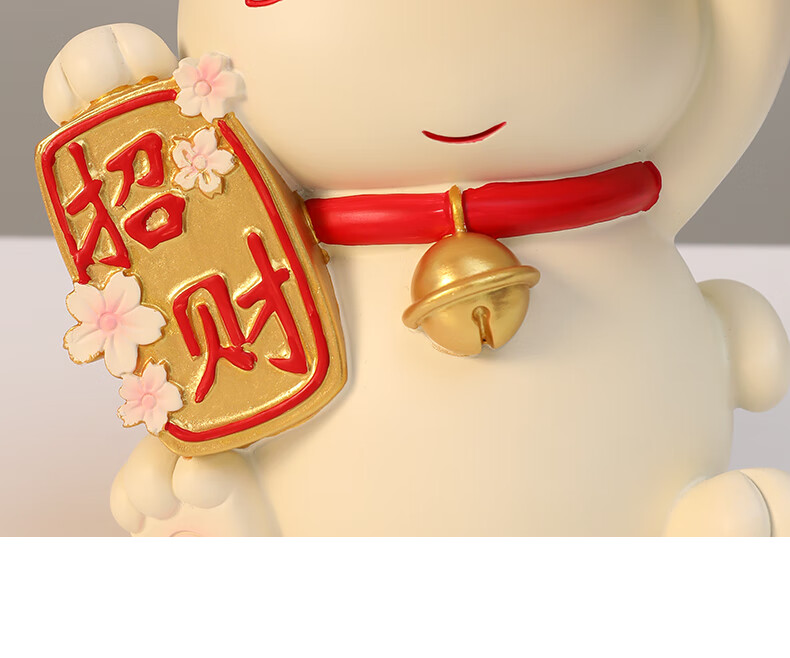 收纳托盘摆件玄关柜客厅创意家居装饰品乔迁新居礼品 招财猫白色2