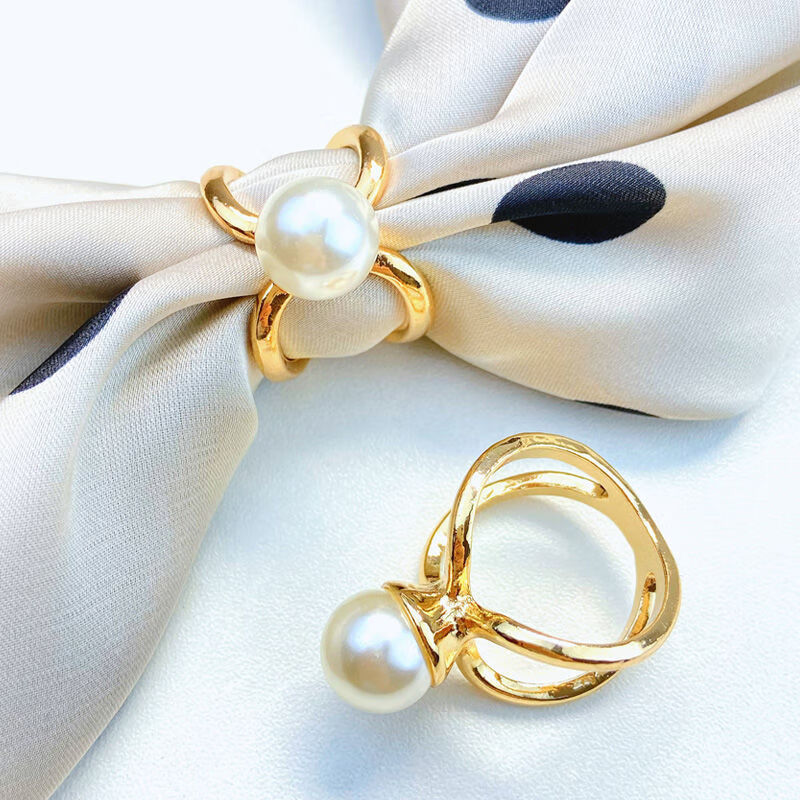 丝巾扣丝巾扣两用百搭女生珍珠扣胸针配饰简约小方巾领巾扣皇冠珍珠款