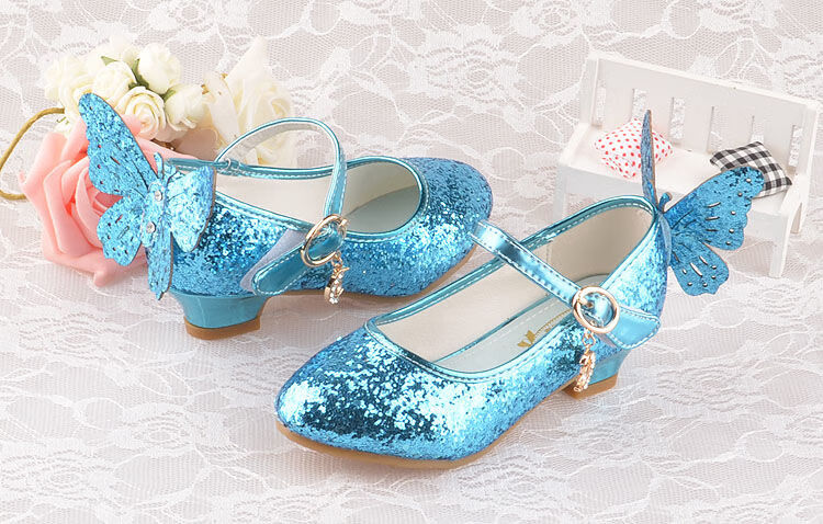 水晶鞋儿童秋款皮鞋5小孩子9高跟拉丁舞鞋8岁7女孩12岁银 金色322-7款