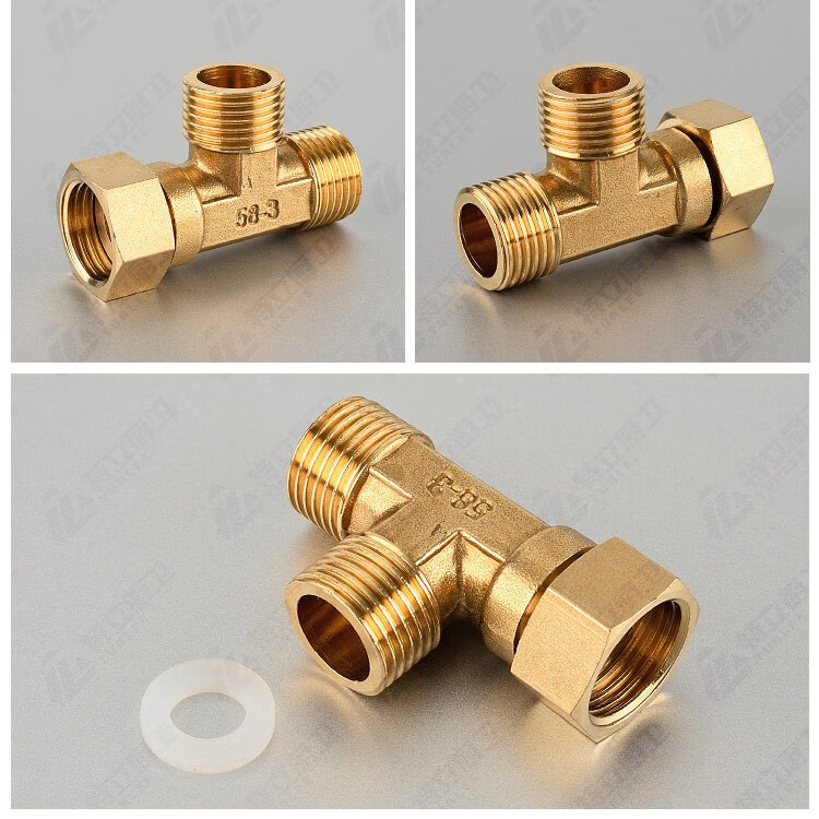 四分全铜三通活接头水管接头燃气三通4分外丝活接三通dn15turlee特立