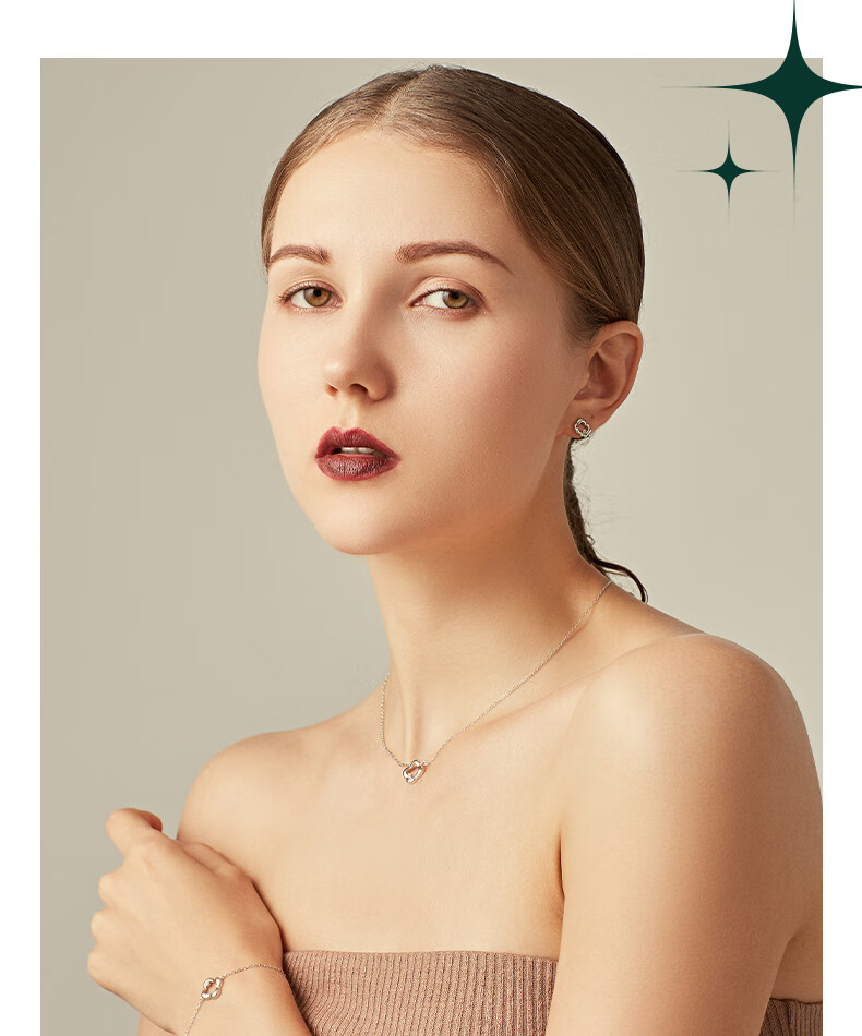 daisyfellowes黛西法罗钻石四叶草时尚简约气质百搭耳钉耳饰耳环送