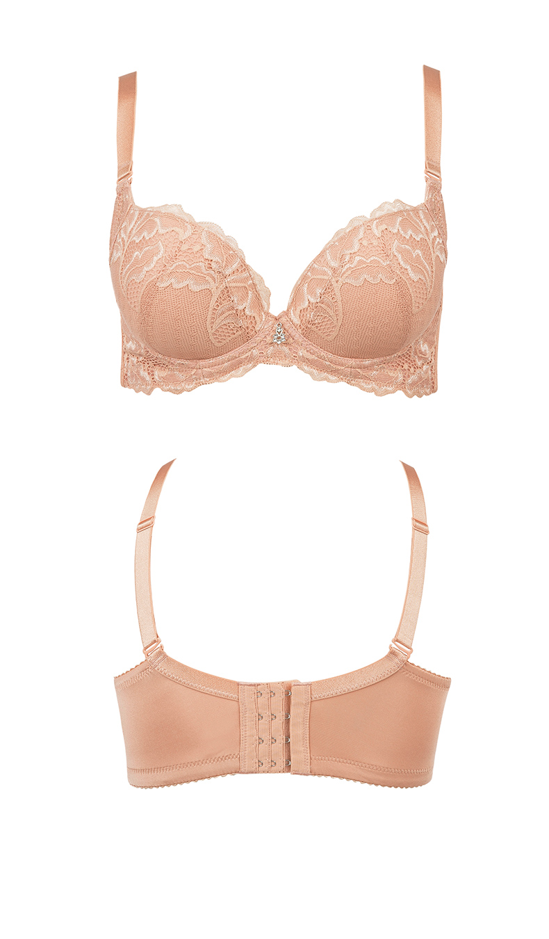 古今内衣女上托聚拢性感文胸罩商场同款大胸显小上薄下加厚0f871靛紫