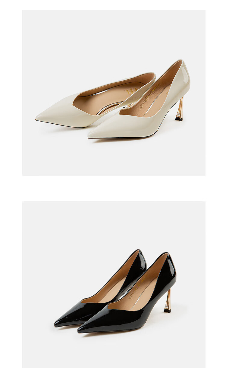 hr赫莲娜高跟鞋法式尖头浅口女鞋细跟珍珠春季时尚优雅百搭新款单鞋