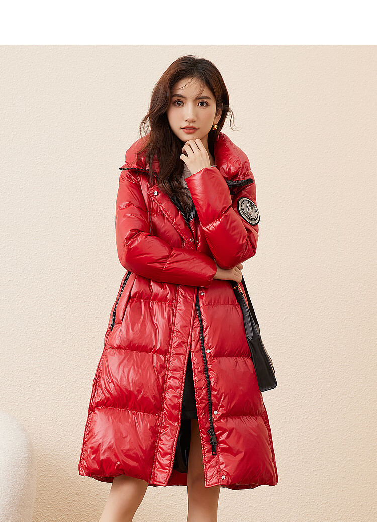 衣香丽影韩版时尚设计感羽绒服女 瀑布熔岩红 xs【图片 价格 品牌