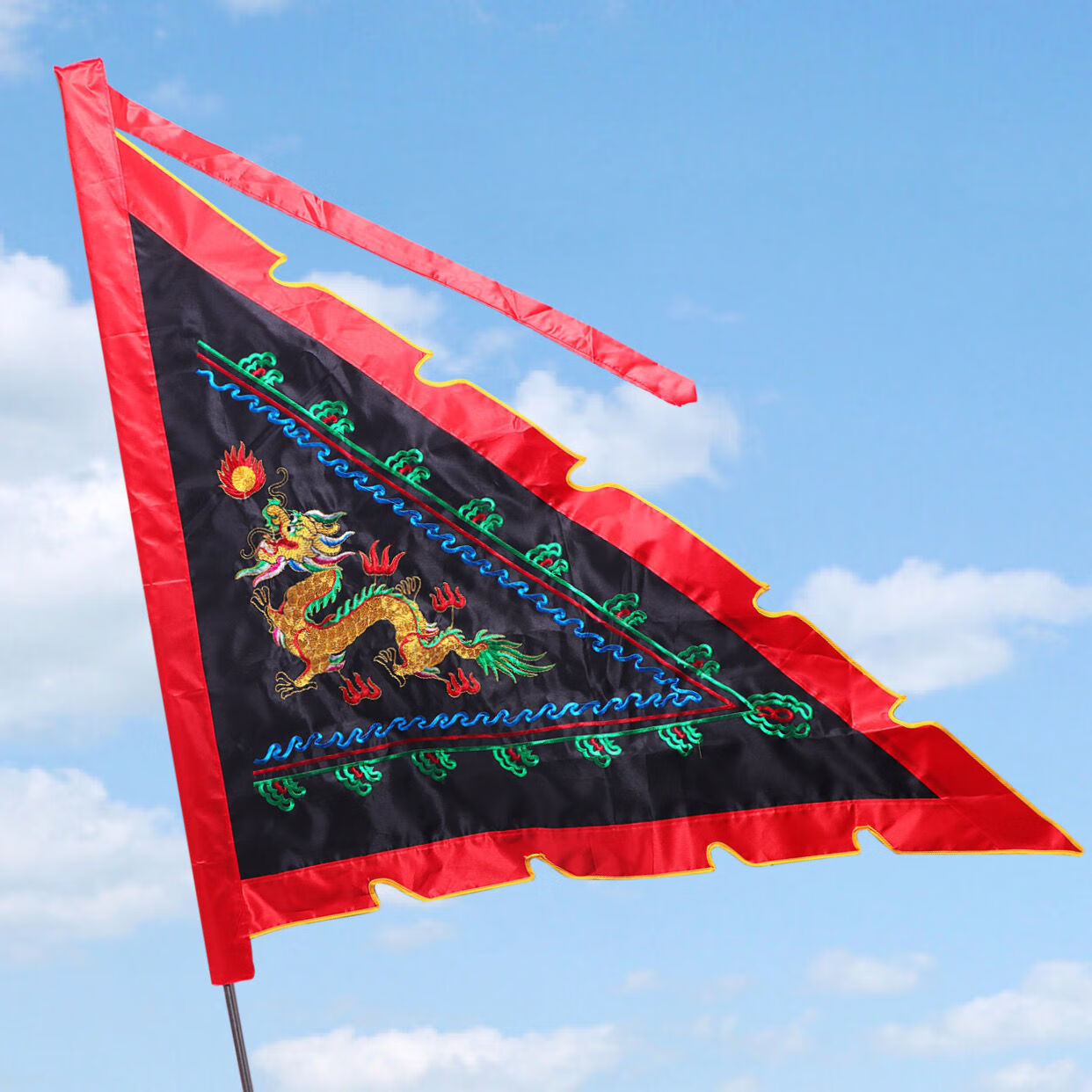 5米佛教结婚用品可绣字 红色双面凤旗 1.5米高1.5米x宽1.